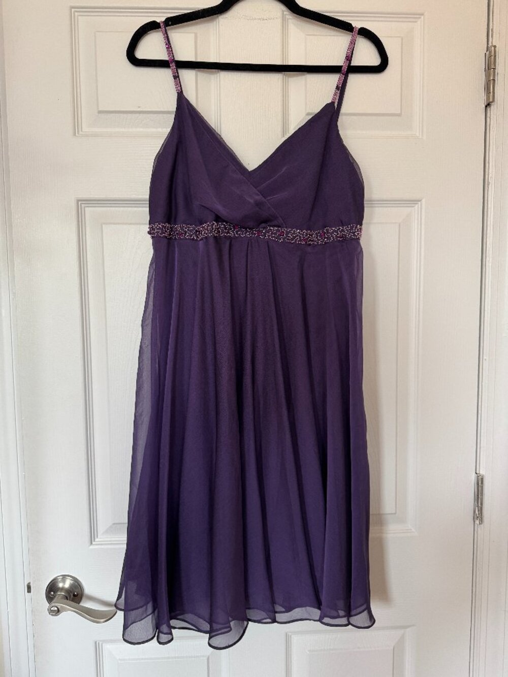 Vintage 90s Y2K Eva Purple Cocktail Dress Size 12